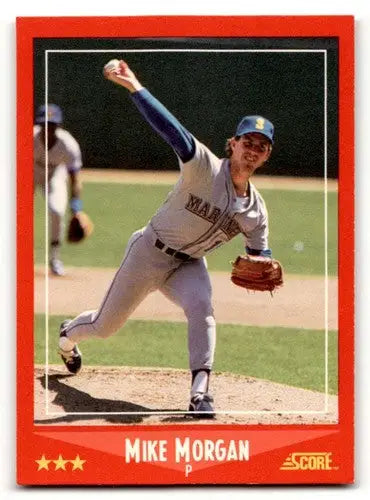 Original gloss 1988 Score Mike Morgan Seattle Mariners baseball card image