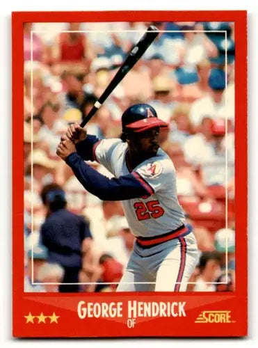 1988 Score George Hendrick California Angels baseball card with original gloss