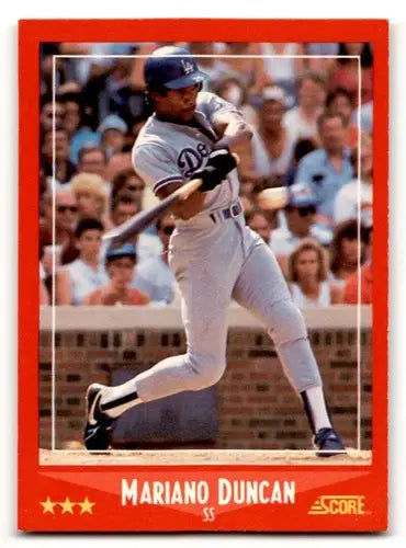Original gloss Mariano Duncan Los Angeles Dodgers baseball card 1988 Score #321