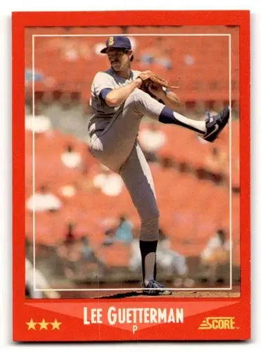 1988 Score Lee Guetterman Seattle Mariners baseball card in excellent condition