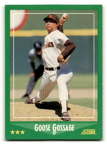 1988 Score Goose Gossage San Diego Padres baseball card with original gloss