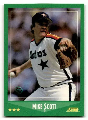 Original gloss 1988 Score Mike Scott Houston Astros baseball card front view