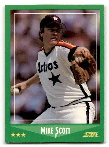 1988 Score Mike Scott Houston Astros baseball card, Scott Houston Astros collectible
