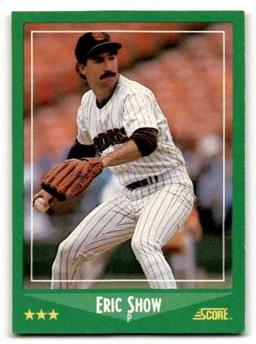 Original gloss 1988 Score Eric Show Padres baseball cards featuring San Diego Padres baseball
