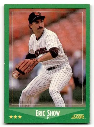 1988 Score Eric Show Padres baseball card with original gloss San Diego Padres collectible