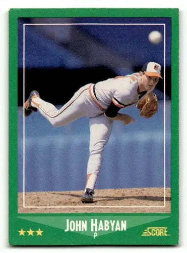 1988 Score #353 John Habyan Baltimore Orioles Baseball Cards EX/NM ID:58463 - Baseball Card Single