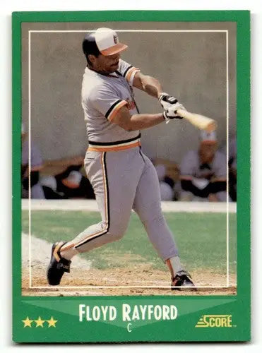 1988 Score #359 Floyd Rayford Baltimore Orioles Baseball Cards EX/NM ID:58468 - Baseball Card Single