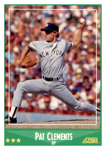 1988 Score #389 Pat Clements EX/NM Yankees ID:66740 - Baseball Card Single
