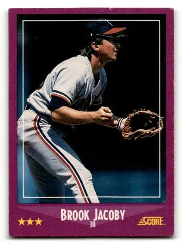 1988 Score #39 Brook Jacoby Cleveland Indians Baseball Cards EX/NM ID:58406 - Baseball Card Single