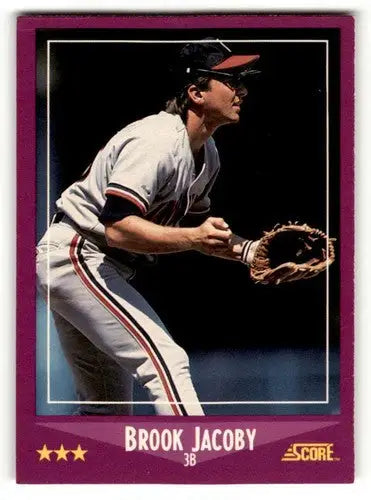 1988 Score #39 Brook Jacoby Cleveland Indians Baseball Cards EX/NM ID:58329 - Baseball Card Single
