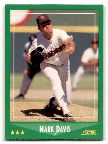 Original gloss Mark Davis San Diego Padres baseball card 1988 Score #391