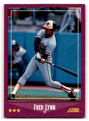 1988 Score #42 Fred Lynn Baltimore Orioles Baseball Cards EX/NM ID:58478 - Baseball Card Single