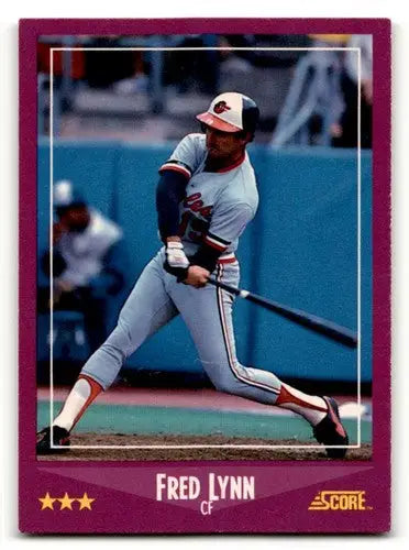 1988 Score #42 Fred Lynn Baltimore Orioles Baseball Cards EX/NM ID:58480 - Baseball Card Single
