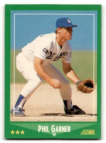 1988 Score #431 Phil Garner Los Angeles Dodgers Baseball Cards EX/NM ID:54926 - Baseball Card Single