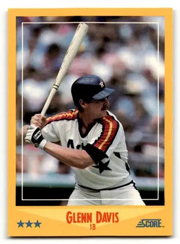 Original gloss Glenn Davis Houston Astros baseball card from 1988 Score series