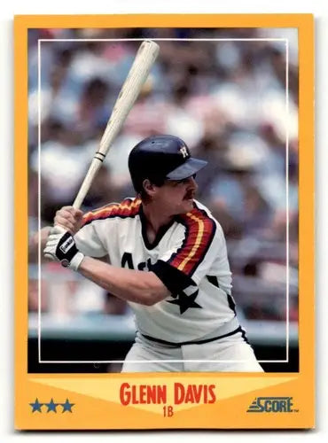 Original gloss Glenn Davis Houston Astros baseball card from 1988 Score series