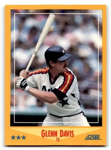 Original gloss Glenn Davis Houston Astros baseball card from 1988 Score #460