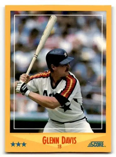Original gloss 1988 Score Glenn Davis Houston Astros baseball card image