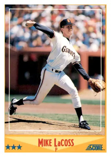 1988 Score #465 Mike LaCoss EX/NM Giants ID:66743 - Baseball Card Single