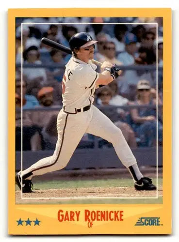 1988 Score Gary Roenicke Atlanta Braves baseball card with original gloss image