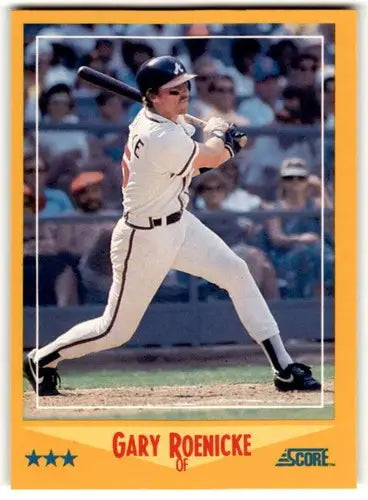 Original gloss 1988 Score Gary Roenicke baseball card near mint Braves ID 39055