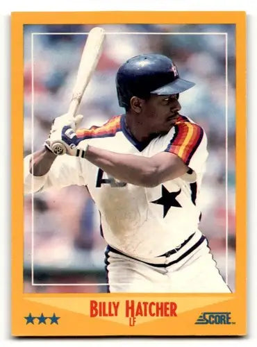 1988 Score Billy Hatcher Houston Astros baseball card with original gloss ID 54986