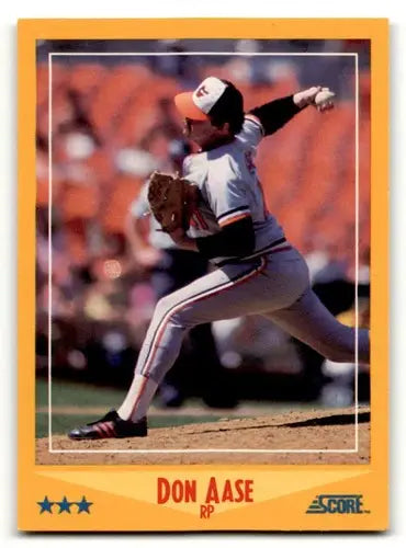 Original gloss Don Aase Baltimore Orioles baseball card from 1988 Score #518