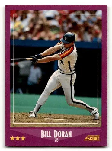 Bill Doran Houston Astros baseball card from 1988 Score series, EX/NM condition