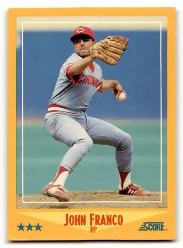 1988 Score John Franco Cincinnati Reds baseball card in excellent condition