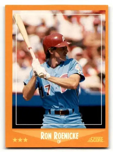 Original gloss 1988 Score Ron Roenicke Philadelphia Phillies baseball card front image