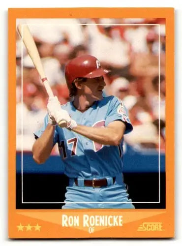 Original gloss 1988 Score Ron Roenicke Philadelphia Phillies baseball card EX ID:54979