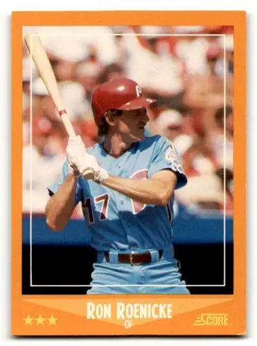 Ron Roenicke Philadelphia Phillies baseball card from 1988 Score #566 showcasing team memorabilia