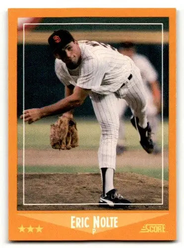 Original gloss of Eric Nolte San Diego Padres baseball card from 1988 Score series