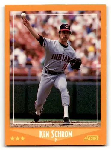 Ken Schrom Cleveland baseball card from 1988 Score #574 featuring Schrom Cleveland Indians