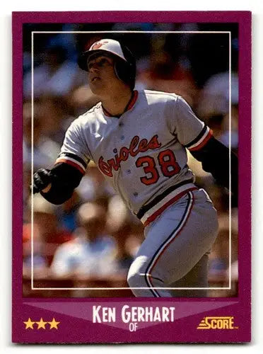 Vintage 1988 Score Baseball Card of Ken Gerhart Baltimore Orioles player