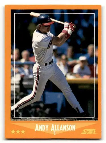Andy Allanson Cleveland baseball card from 1988 Score series, Cleveland Indians memorabilia