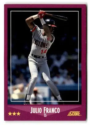 1988 Score #60 Julio Franco baseball card showcasing a renowned player in trading cards