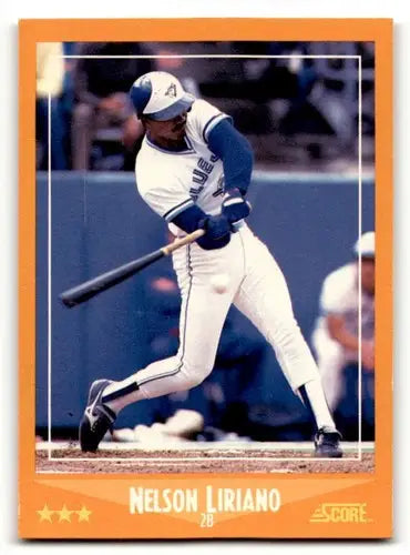 Nelson Liriano Toronto baseball card from 1988 Score #621 with original gloss