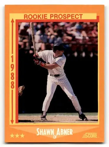 Original gloss Shawn Abner San Diego Padres baseball card from 1988 Score #626