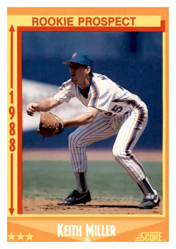 1988 Score #639 Keith Miller EX/NM RC Rookie Mets RP ID:66745