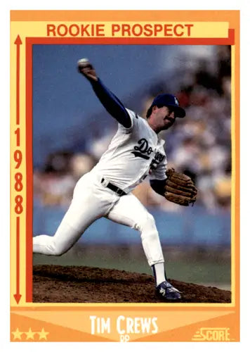 1988 Score #641 Tim Crews EX/NM RC Rookie Dodgers RP ID:66746 - Baseball Card Single