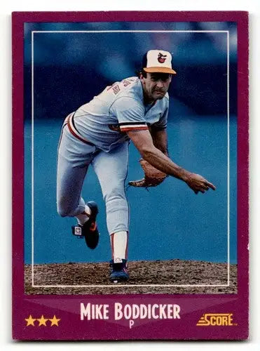 1988 Score #67 Mike Boddicker Baltimore Orioles Baseball Cards EX/NM ID:58469 - Baseball Card Single
