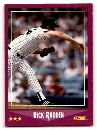 1988 Score #74 Rick Rhoden New York Yankees Baseball Cards EX/NM ID:58485 - Baseball Card Single