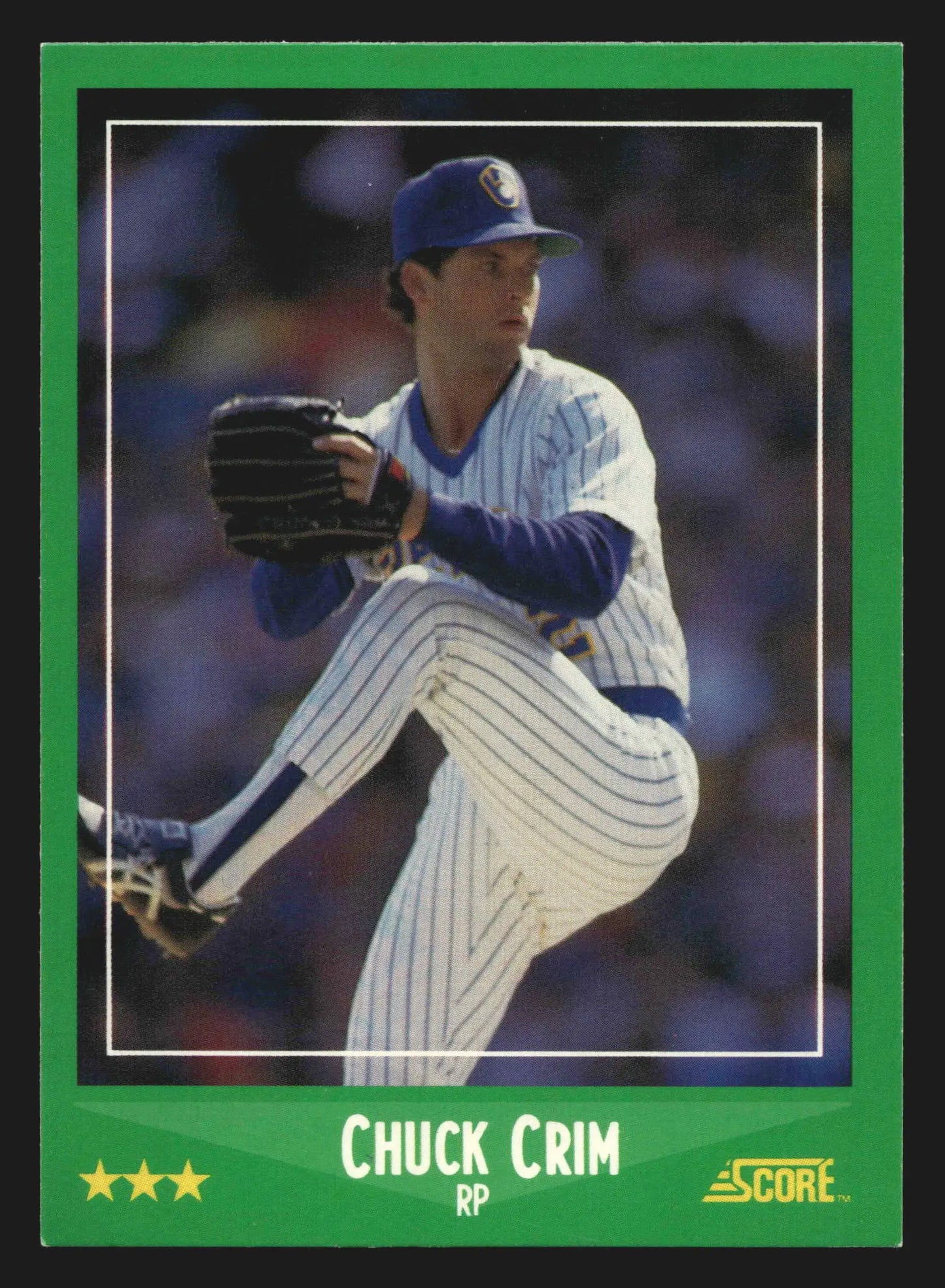 1988 Score Chuck Crim #402 Milwaukee Brewers RC - Baseball Card Single