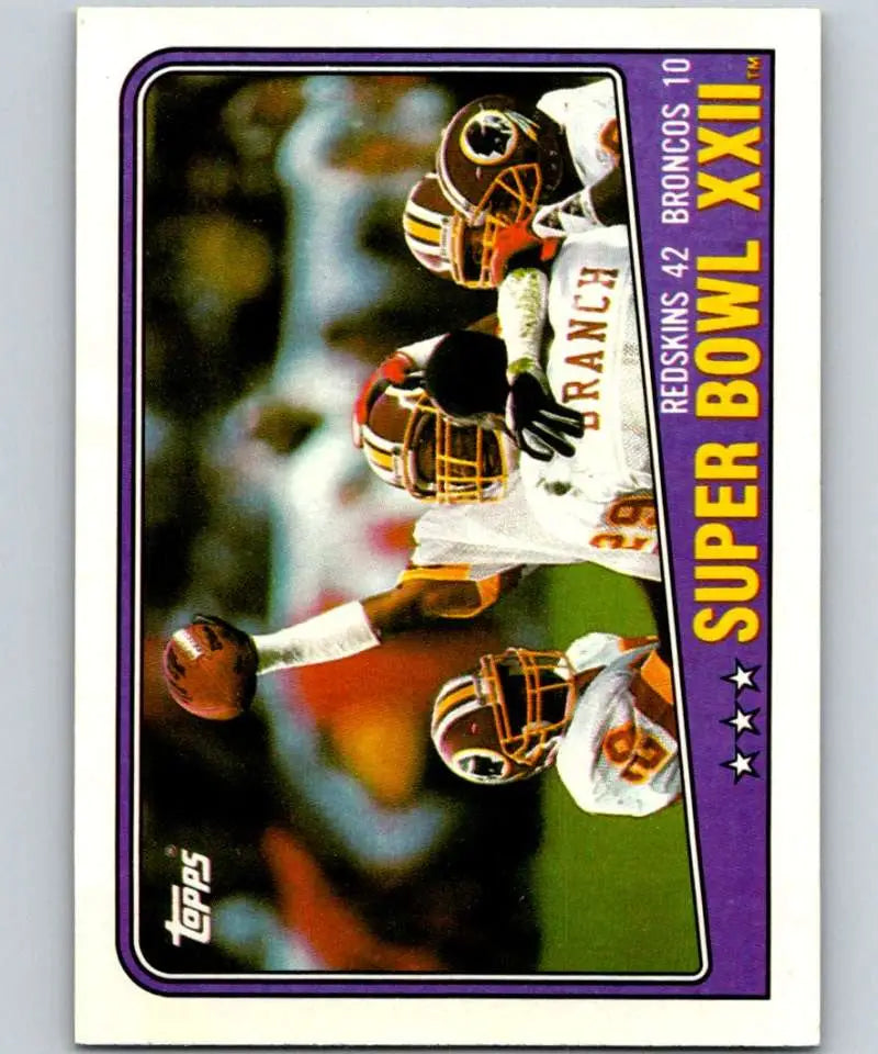 1988 Topps #1 Super Bowl XXII EX Excellent Washington Redskins/Denver Broncos Football Card - Football Card Single