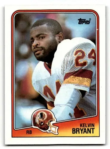 Original gloss Kelvin Bryant Redskins football card from 1988 Topps series