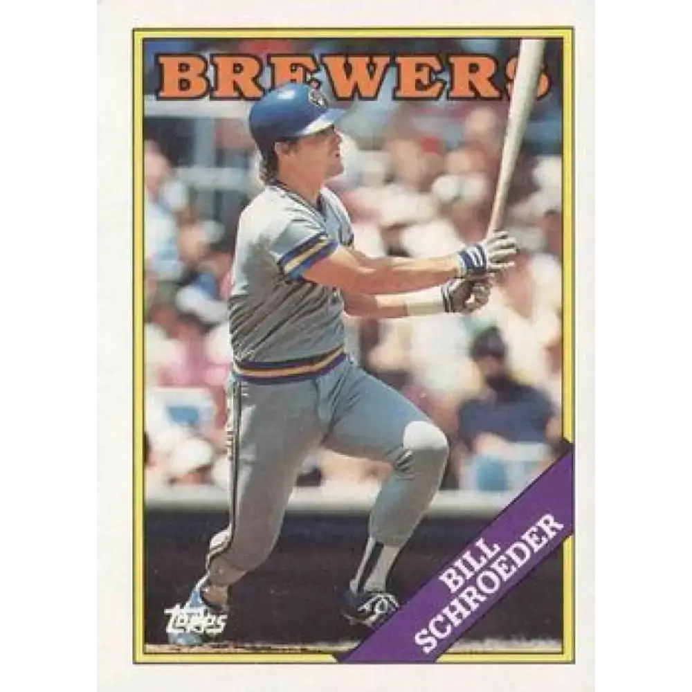 1988 Topps #12 Bill Schroeder NM-MT Milwaukee Brewers Baseball Card - Baseball Card Single