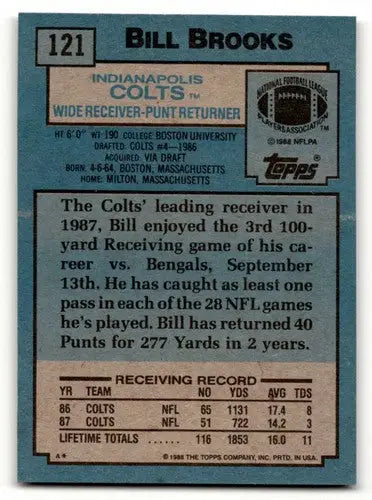 1988 Topps #121 Bill Brooks Indianapolis Colts Football Cards EX/NM ID:62470 - Football Card Single