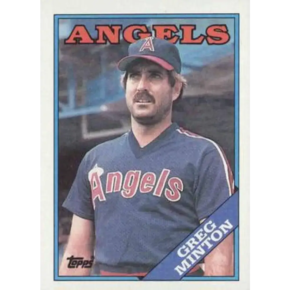 1988 Topps #129 Greg Minton NM-MT California Angels Baseball Card - Baseball Card Single