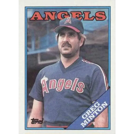 1988 Topps #129 Greg Minton NM-MT California Angels Baseball Card - Baseball Card Single